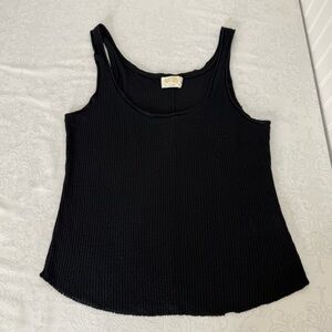 NATION Ltd The Classic Ribbed Tank Top with Raw Hem Size Large